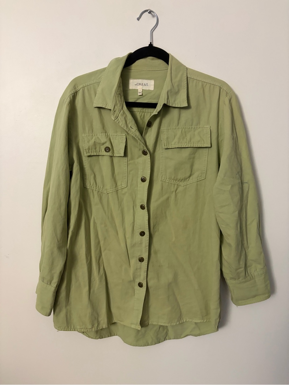 The GREAT. 100% Cotton Green Button-down Shirt - 2